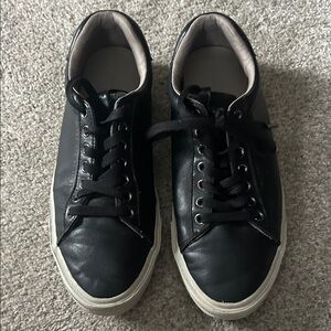 All Saints Black Leather Sneakers. VGC (PM does not offer Very Good Condition.)